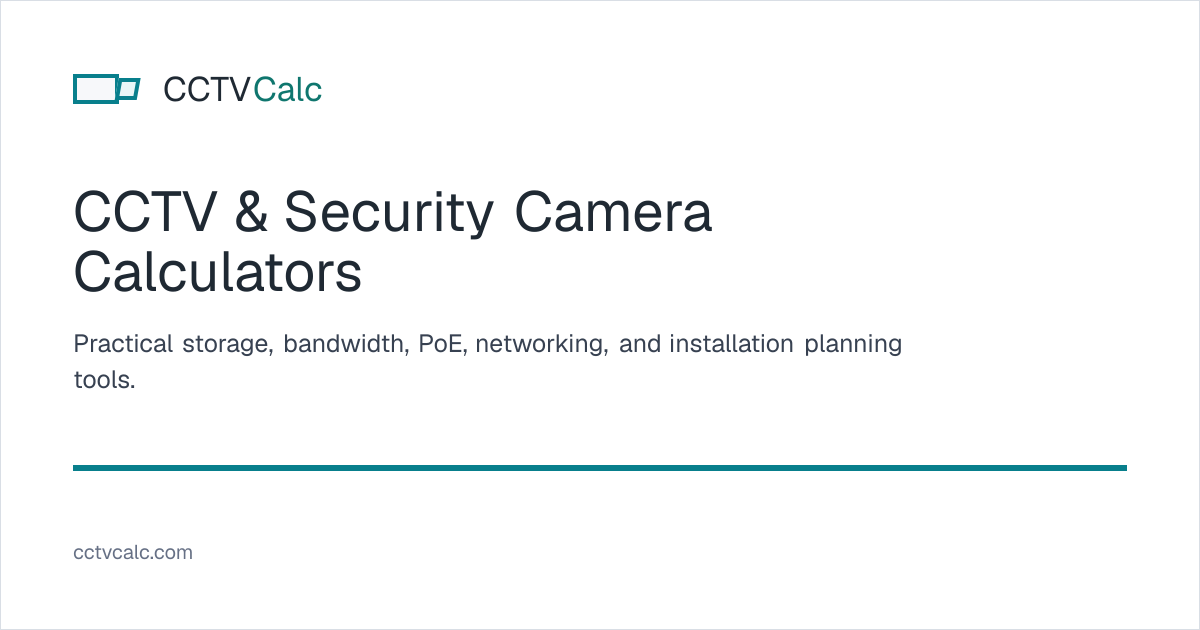 CCTV Lens & Field of View Guide | CCTVCalc